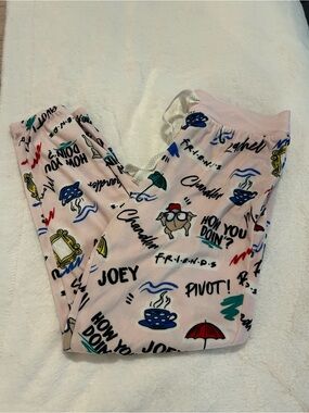 Pink 'Friends' Inspired Pajama Pants - Character Print